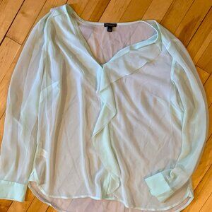 Sheer Ann Taylor Blouse Mint Green